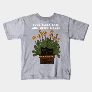 Love Cats and Plants Flowers Kids T-Shirt